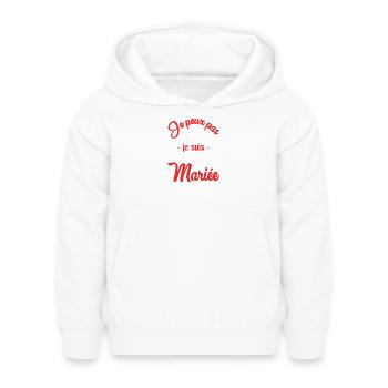 ICH KANN NICHT, ICH BIN VERHEIRATET - Kinder Hoodie - Weiß - Vorne - AI Model Kid Female (0cm)