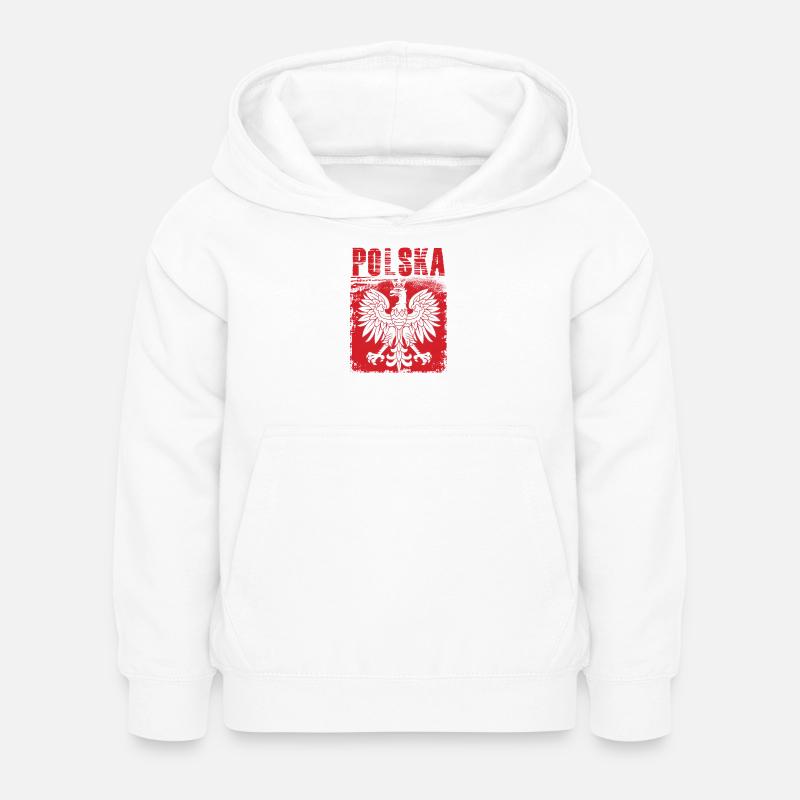 Pologne - Sweat à capuche Enfant - blanc