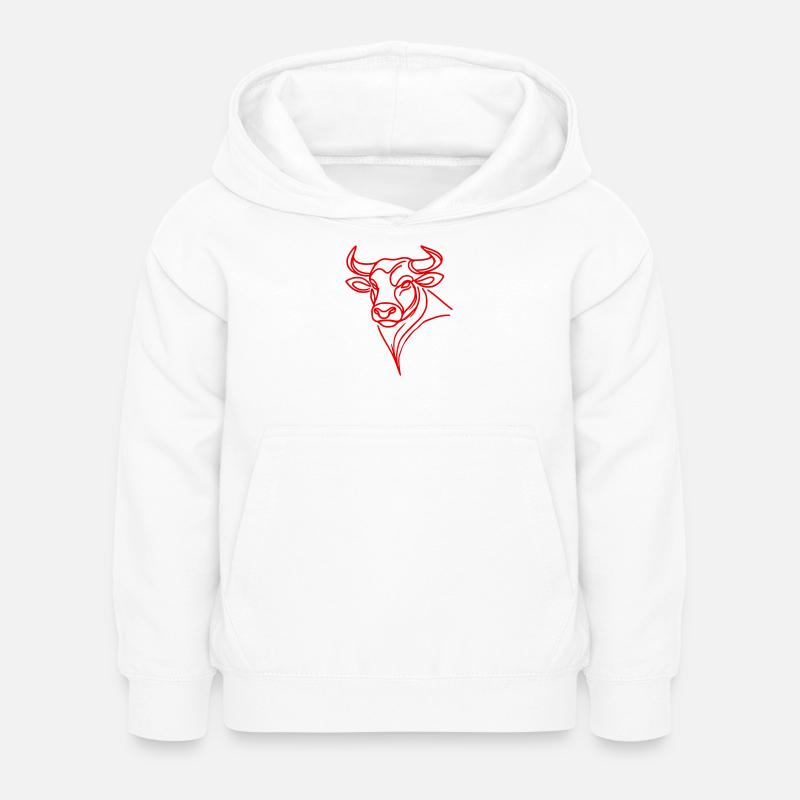 Rouge Taureau - Sweat à capuche Enfant - blanc