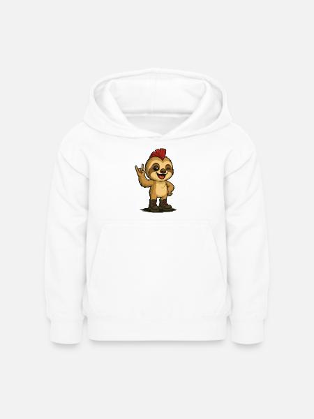 Punky Faultier-Power - Kinder Hoodie - Weiß