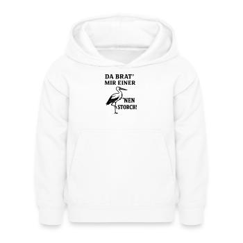 Rôti de cigogne - Sweat à capuche Enfant - blanc - Devant - AI Model Kid Female (0cm)