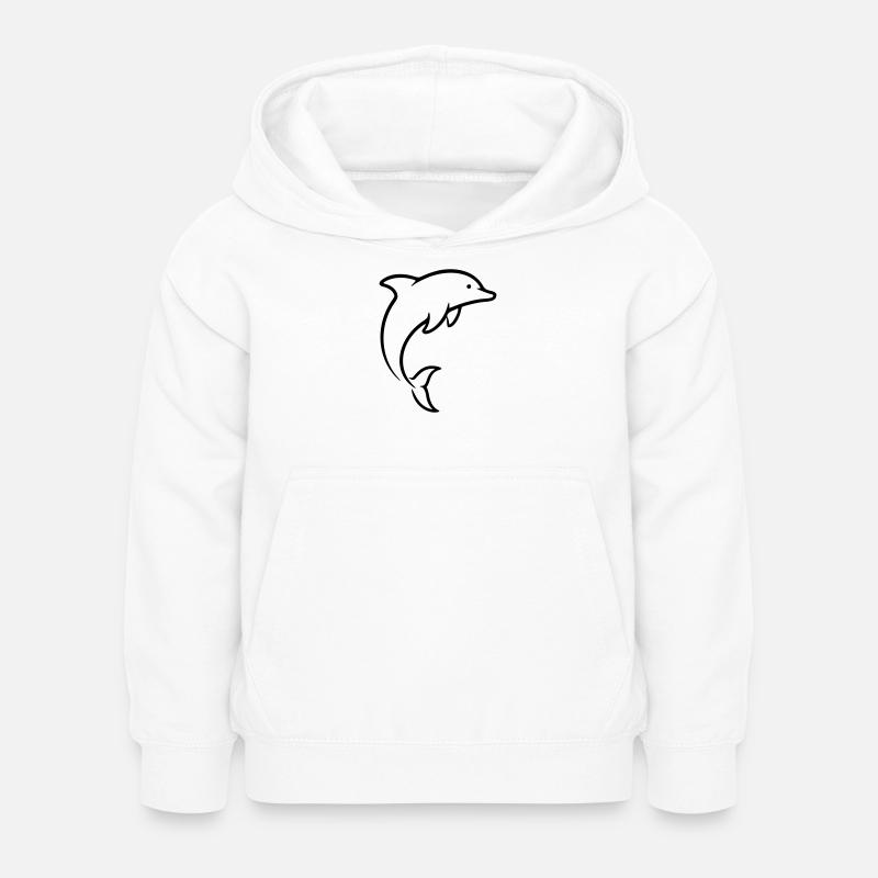 Delfin - Kinder Hoodie - Weiß