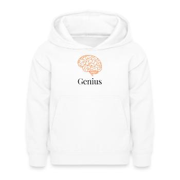 Cerveau en tracés orange - Sweat à capuche Enfant - blanc - Devant - AI Model Kid Female (0cm)