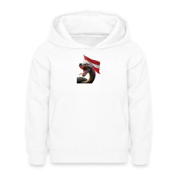 Un serpent cool avec le drapeau autrichien - Sweat à capuche Enfant - blanc - Devant - AI Model Kid Female (0cm)