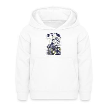 Moto Trial Biker - Trial-Fahrer - Kinder Hoodie - Weiß - Vorne - AI Model Kid Female (0cm)