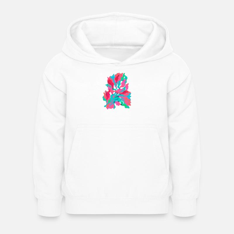 Aquarelle tropicale aux teintes vibrantes - Sweat à capuche Enfant - blanc