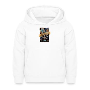 Abandoned House & Halloween Themed Skeleton - Kids Hoodie - white - Front - AI Model Kid Female (0cm)