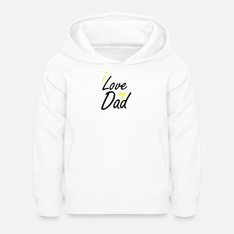 J’adore le lettrage à la main de mon père - Sweat à capuche Enfant - blanc