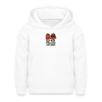 Süße Biss Erdbeeren Duo Obst Früchte Illustration  - Kinder Hoodie - Weiß - Vorne - AI Model Kid Female (0cm)