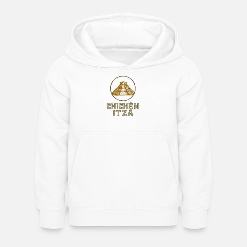 Chichen Itza Temple Vintage - Sweat à capuche Enfant - blanc