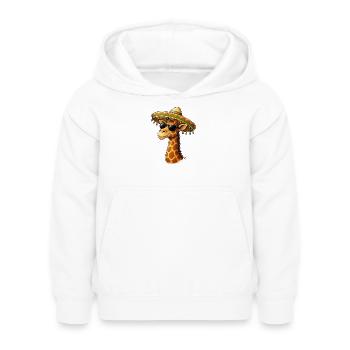 Giraffe im Sombrero und Sonnenbrille - Kinder Hoodie - Weiß - Vorne - AI Model Kid Female (0cm)