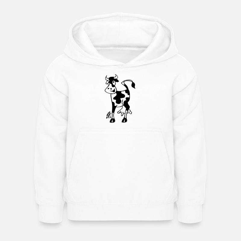 Vache - Sweat à capuche Enfant - blanc