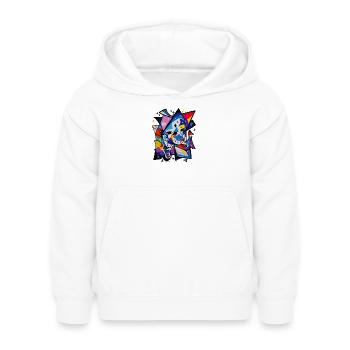 Graffiti - Kinder Hoodie - Weiß - Vorne - AI Model Kid Female (0cm)