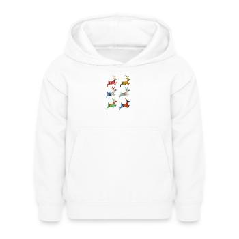 Caribou Style abstrait coloré - Sweat à capuche Enfant - blanc - Devant - AI Model Kid Female (0cm)
