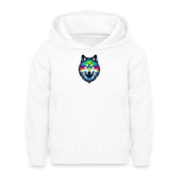 Loup - Sweat à capuche Enfant - blanc - Devant - AI Model Kid Female (0cm)