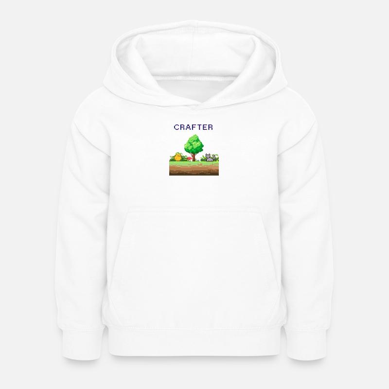 Aventure en forêt de Pixel Crafter - Sweat à capuche Enfant - blanc