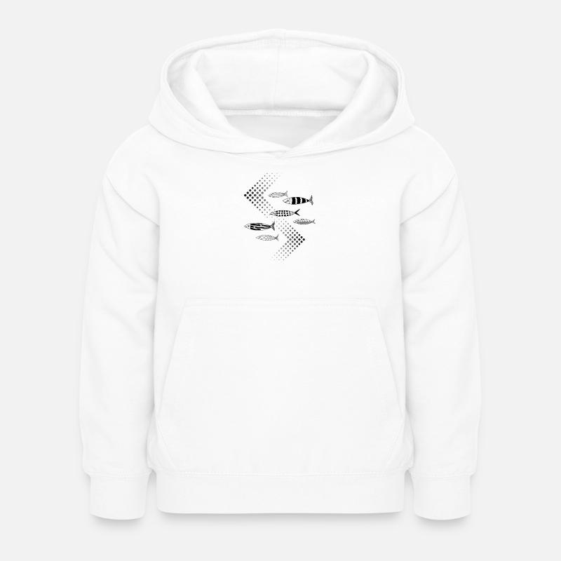 Trafic de poissons - Sweat à capuche Enfant - blanc