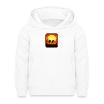 cyclists sunset - Kinder Hoodie - Weiß - Vorne - AI Model Kid Female (0cm)