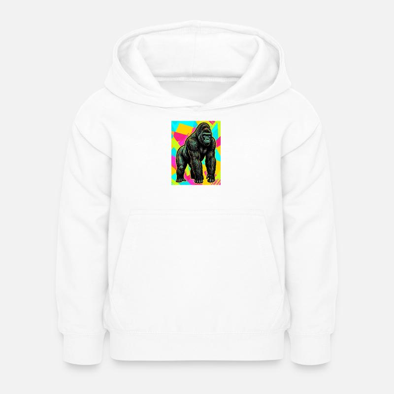 gorille - Sweat à capuche Enfant - blanc