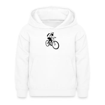 bike hipster - Kids Hoodie - white - Front - AI Model Kid Female (0cm)