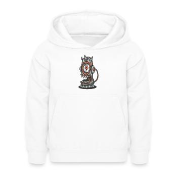 Mechanical monster with an orange eye - Kids Hoodie - white - Front - AI Model Kid Female (0cm)