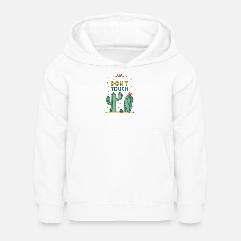 Ne Pas Toucher - Cactus Cartoon - Sweat à capuche Enfant - blanc