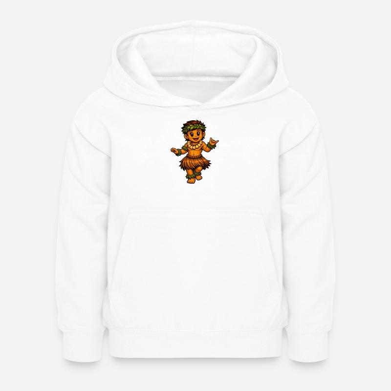 Danseuse de hula style hawaïen - Sweat à capuche Enfant - blanc