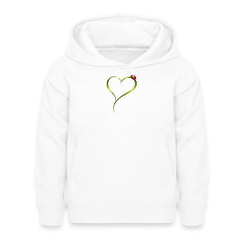 Marienkäfer auf Herz aus Grashalm  - Kinder Hoodie - Weiß - Vorne - AI Model Kid Female (0cm)