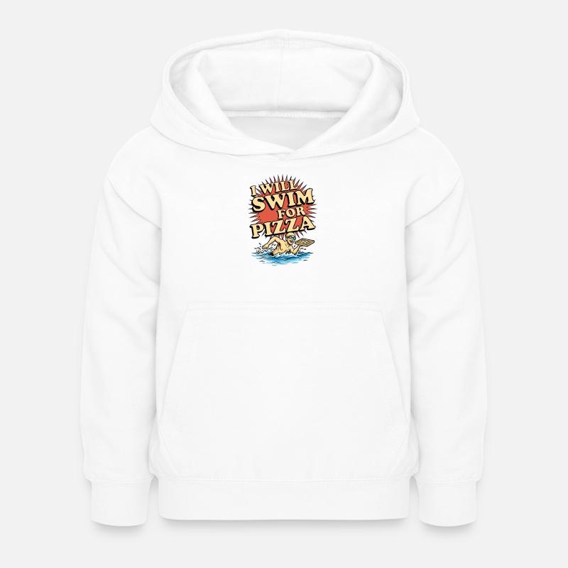 Je nage pour la pizza - Sweat à capuche Enfant - blanc
