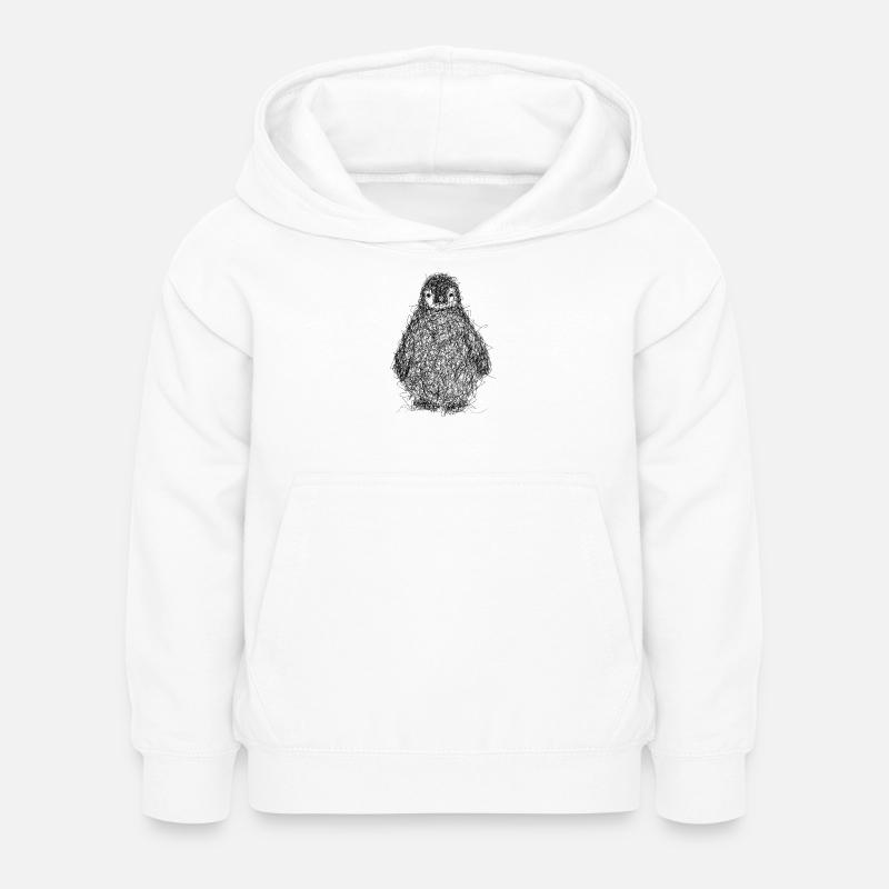 Scribbling penguin - Kids Hoodie - white