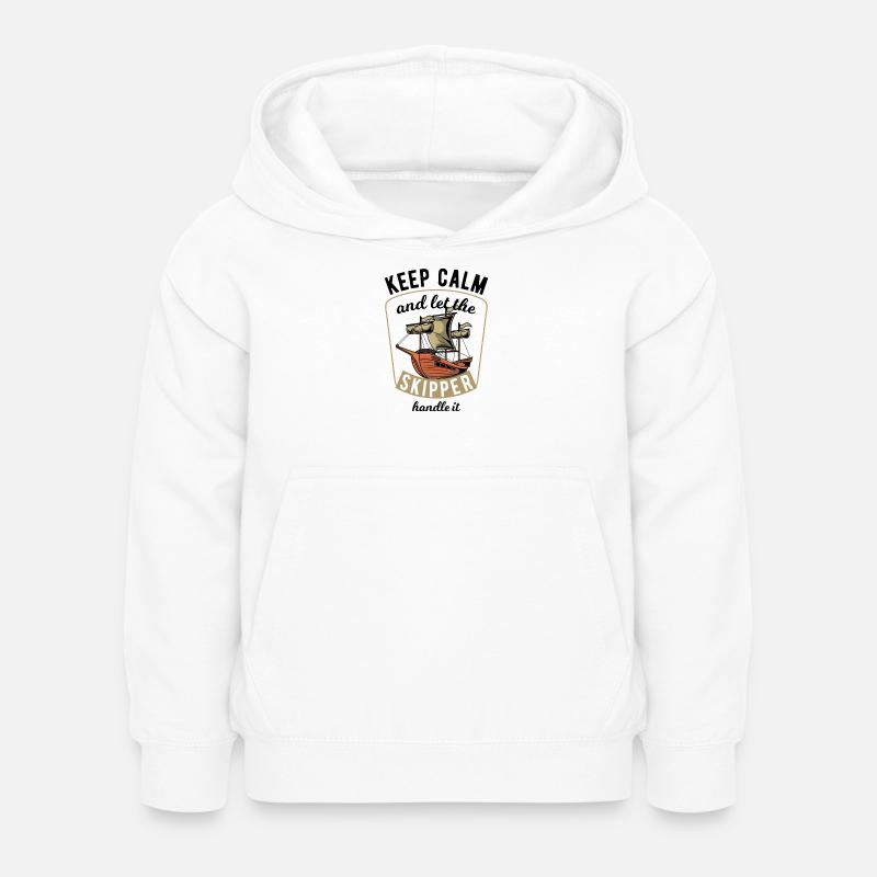 Keep Calm Sailing - Kinder Hoodie - Weiß