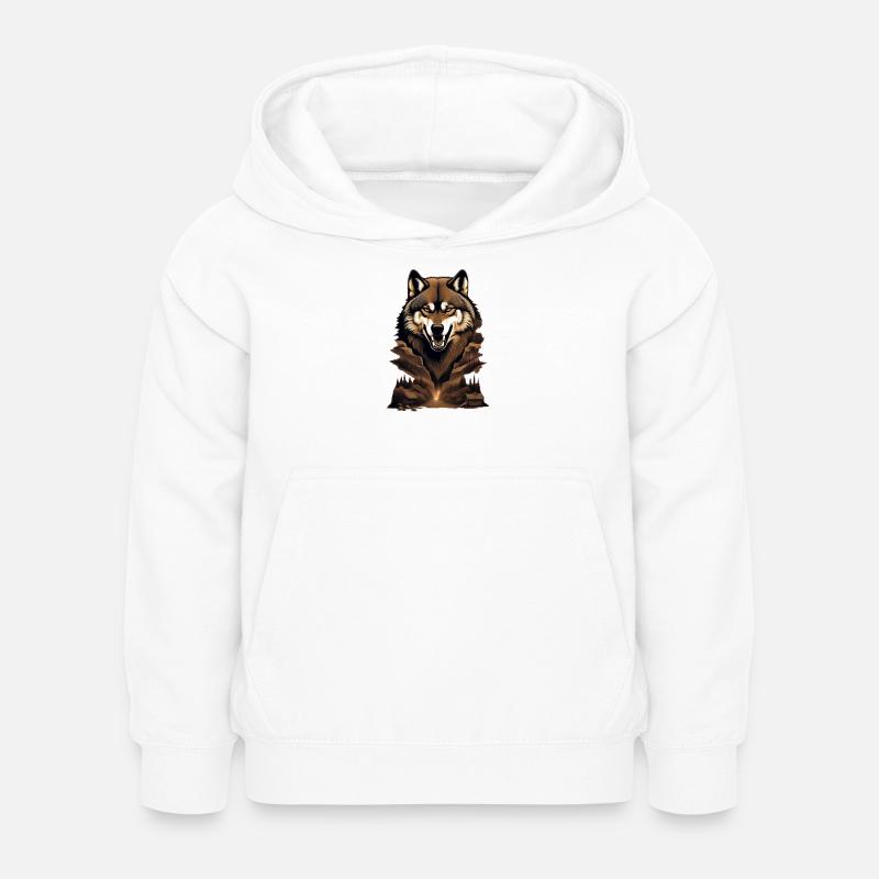 Montagne du loup - Sweat à capuche Enfant - blanc