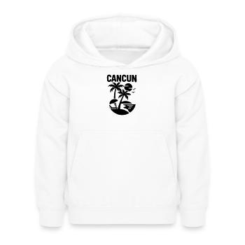 Cancun Silhouette - Sweat à capuche Enfant - blanc - Devant - AI Model Kid Female (0cm)