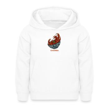 Dynamische Chorba-Suppenschüssel - Kinder Hoodie - Weiß - Vorne - AI Model Kid Female (0cm)