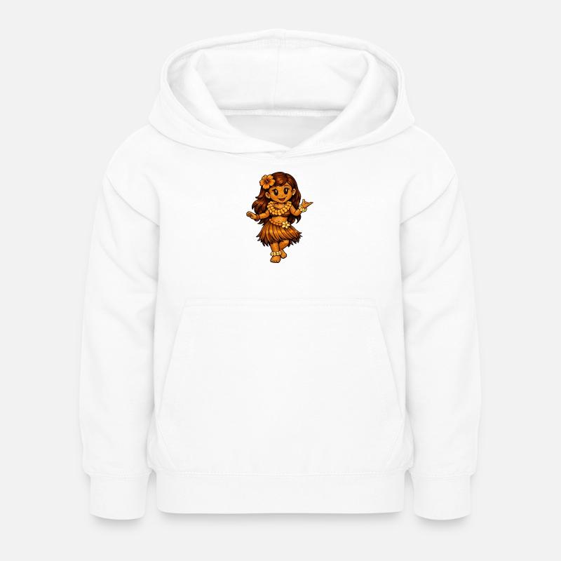Danseuse de hula style hawaïen - Sweat à capuche Enfant - blanc
