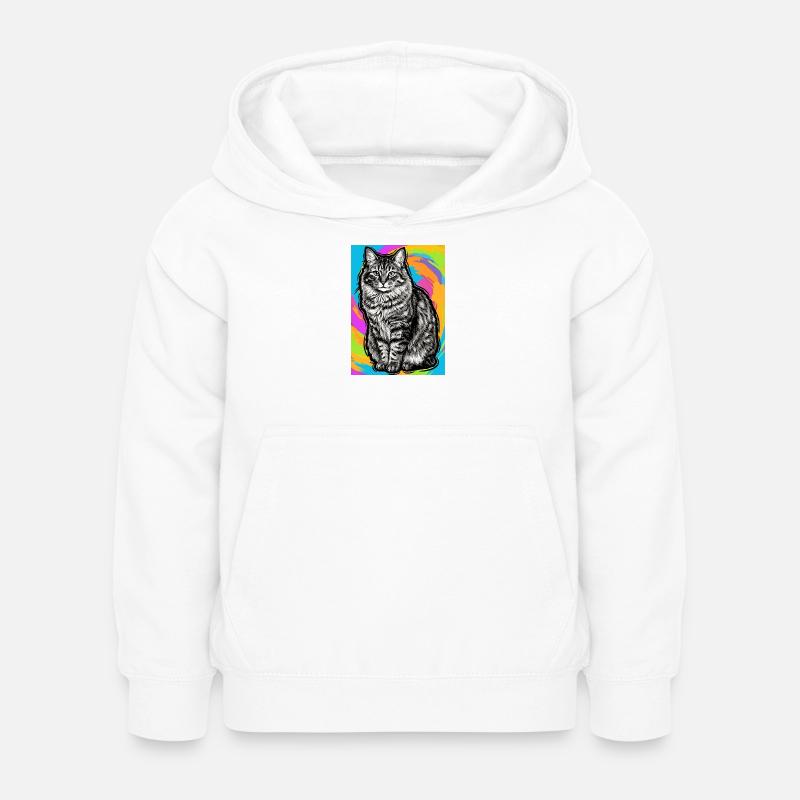 Katze - Kinder Hoodie - Weiß