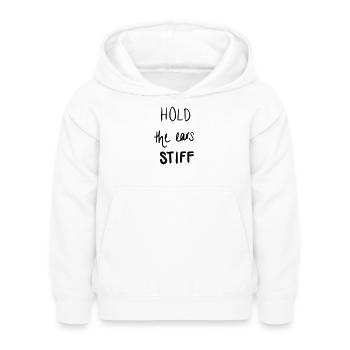 Hold the ears stiff - Kinder Hoodie - Weiß - Vorne - AI Model Kid Female (0cm)