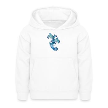 wunderschönes blau schimmerndes Barock Ornament - Kinder Hoodie - Weiß - Vorne - AI Model Kid Female (0cm)