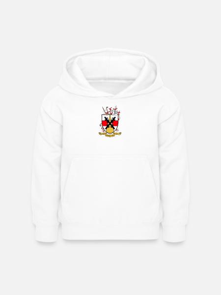 Fortuna Wappen Schild mit Helm - Kinder Hoodie - Weiß