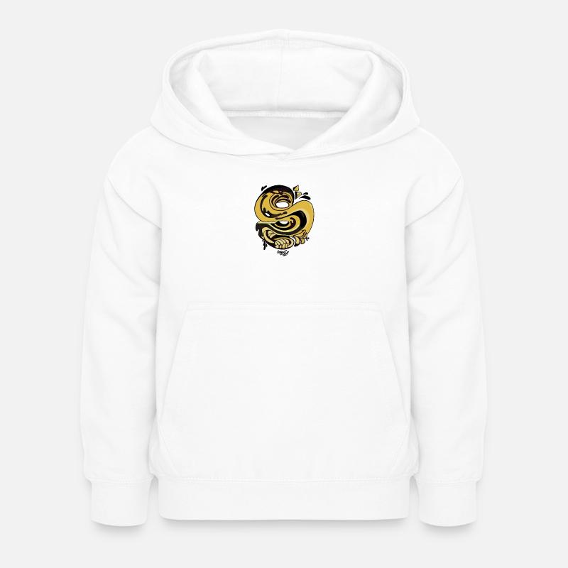 Serpent spiralé doré - Sweat à capuche Enfant - blanc
