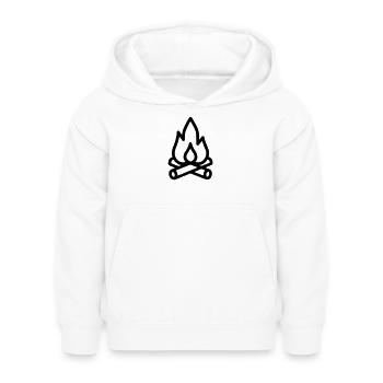 feu de camp - Sweat à capuche Enfant - blanc - Devant - AI Model Kid Female (0cm)