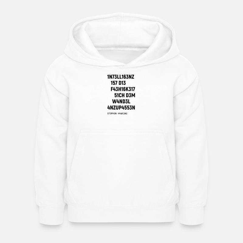Leetspeak Intelligenz Spruch für Nerds und Hacker - Kinder Hoodie - Weiß
