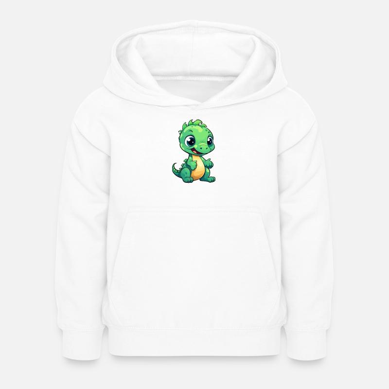 Mignon bébé dinosaure souriant - Sweat à capuche Enfant - blanc