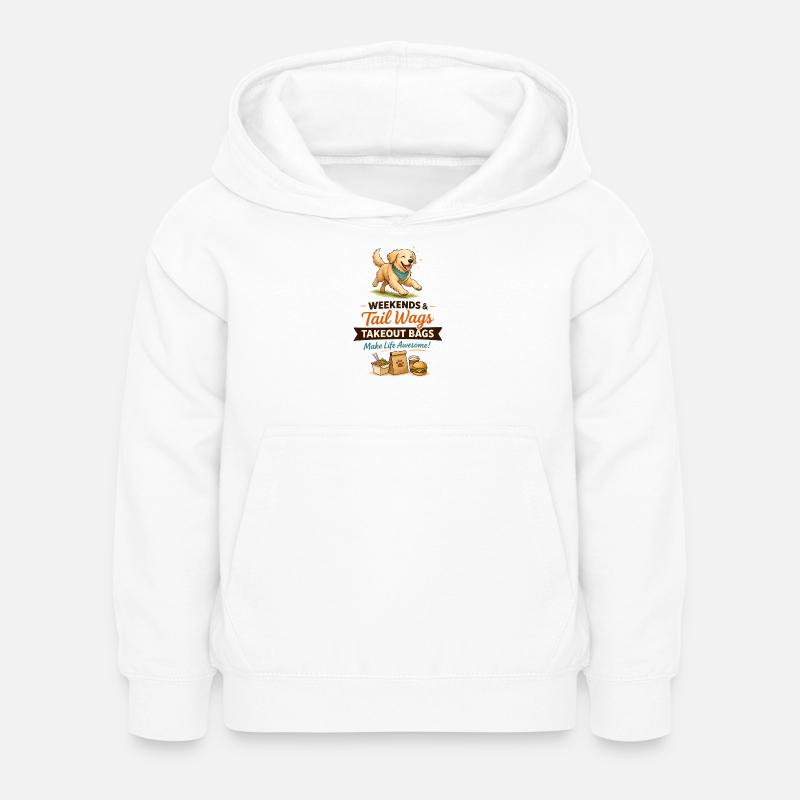 Sacs de reculo à emporter Tail Wag - Sweat à capuche Enfant - blanc