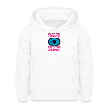 Hors Bureau Concentration Zone Travail - Sweat à capuche Enfant - blanc - Devant - AI Model Kid Female (0cm)