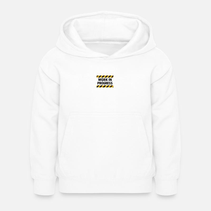 Progrès en cours – bande d’avertissement - Sweat à capuche Enfant - blanc