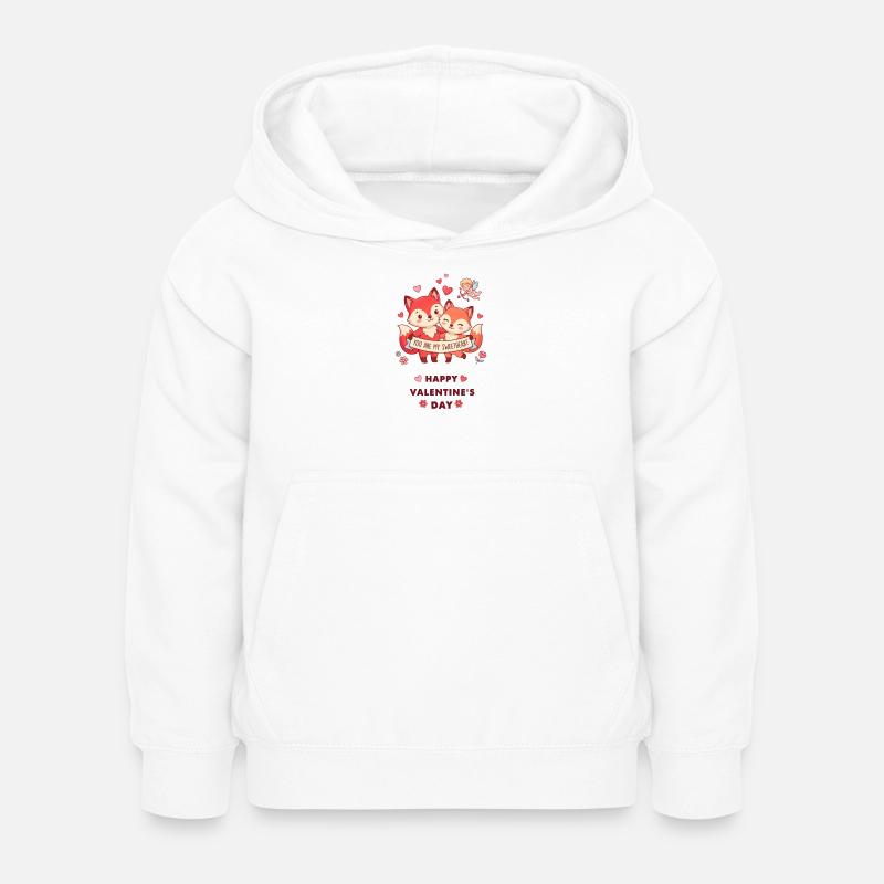 Renards complices de Saint-Valentin - Sweat à capuche Enfant - blanc