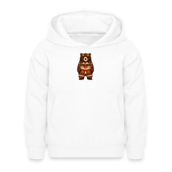 L’ours dans le style populaire - Sweat à capuche Enfant - blanc - Devant - AI Model Kid Female (0cm)