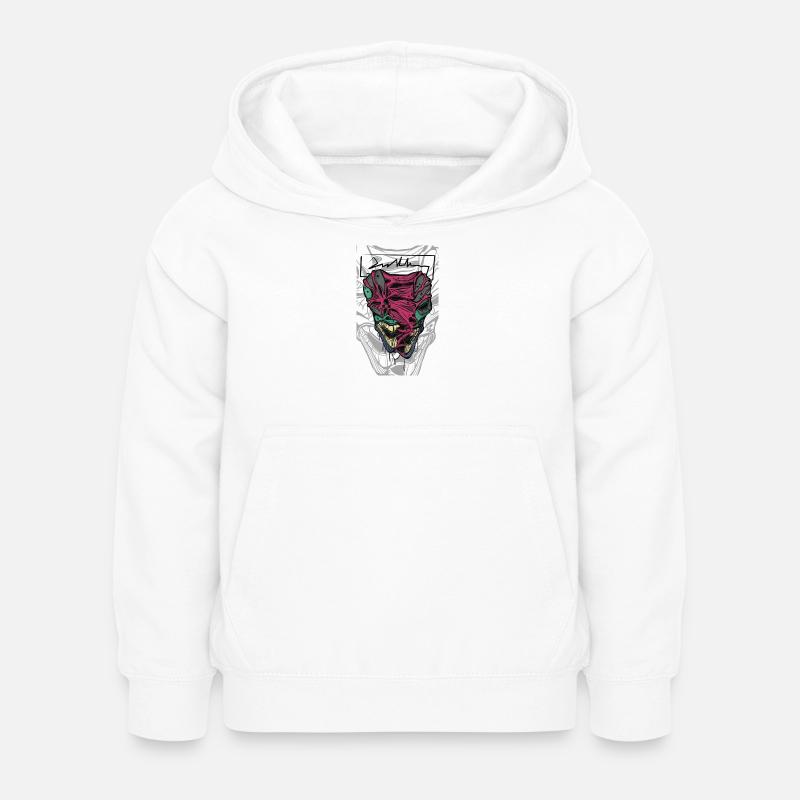 Visage de masque coloré et déformé - Sweat à capuche Enfant - blanc