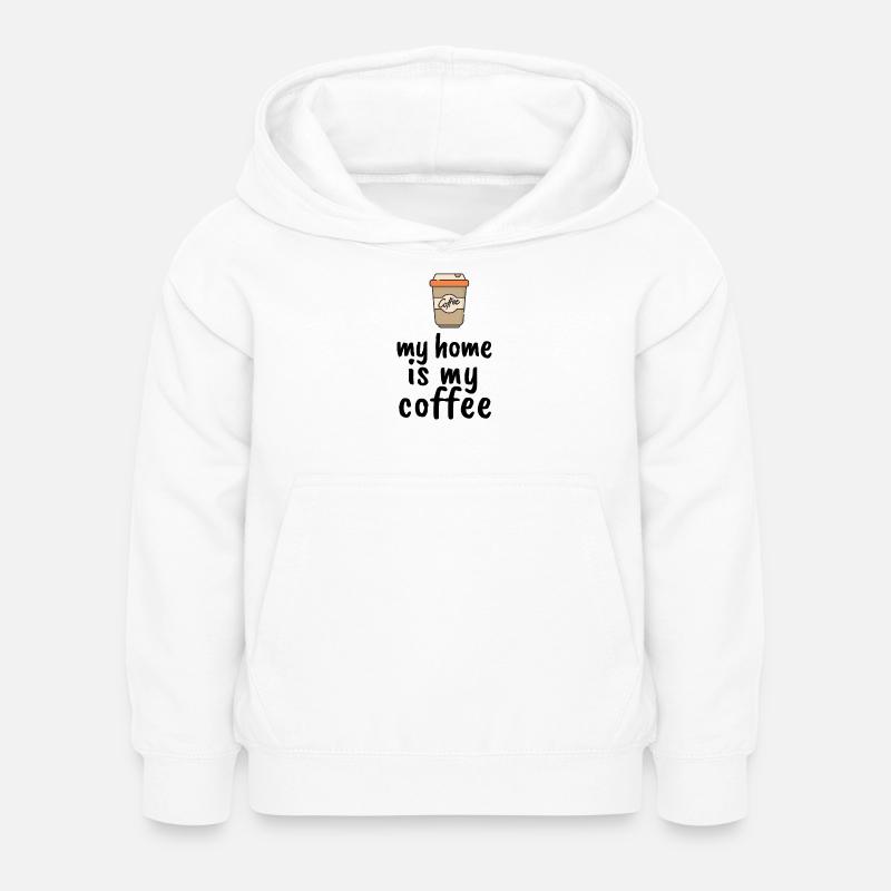 Ma maison est mon café - Sweat à capuche Enfant - blanc
